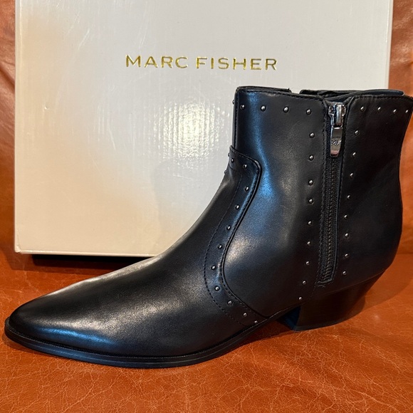 Black Leather Mark Fisher Women’s Ankle Boots - Picture 3 of 8